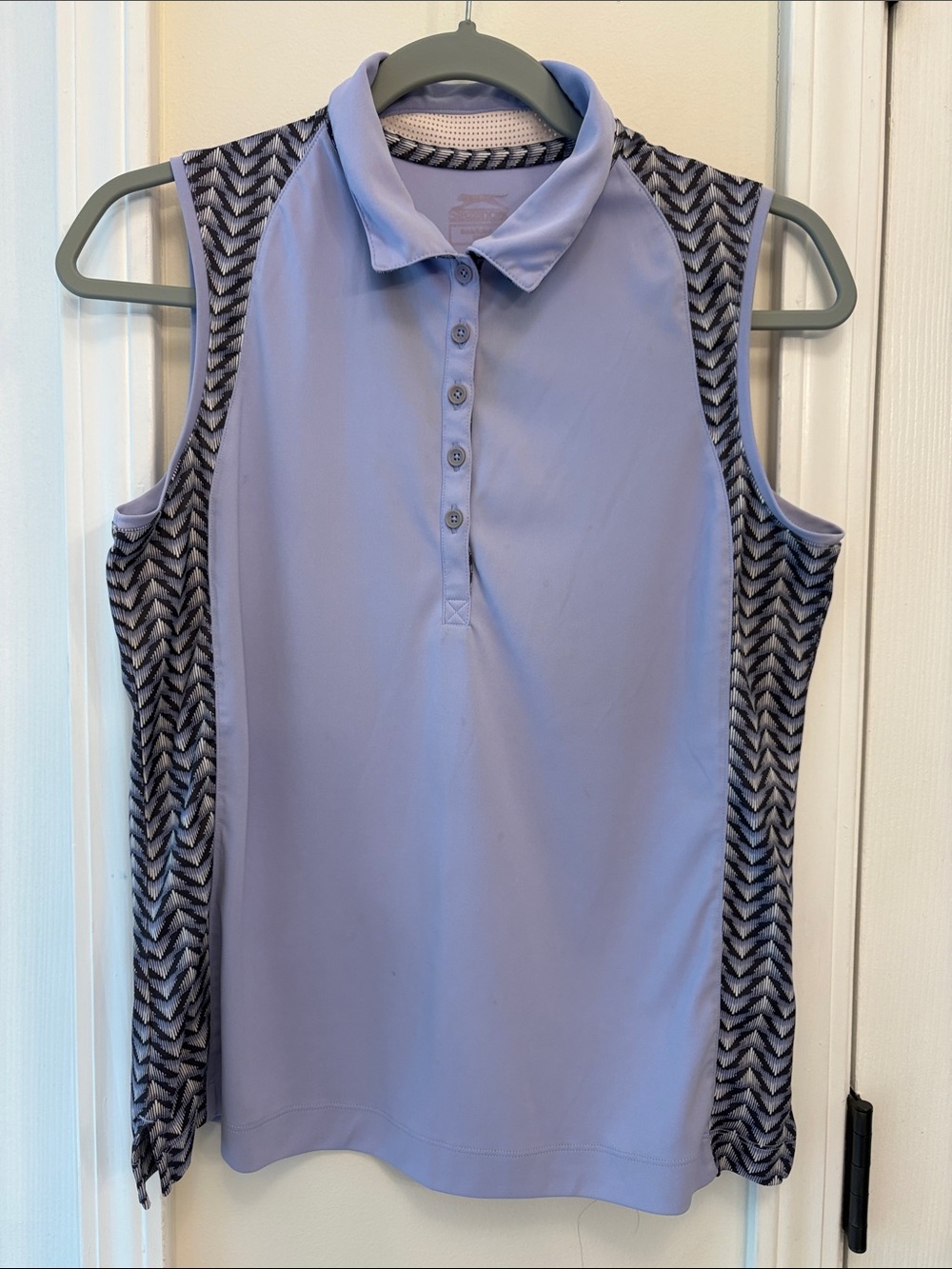EUC Slazenger Lavender, Gray & Ivory Chevron Golf Skort w/ Pockets plus a top - Picture 9 of 16